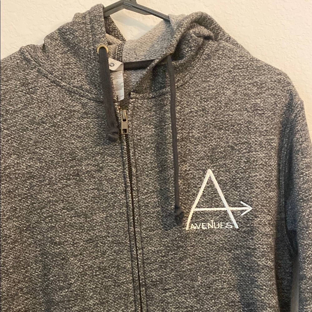 Next Level Apparel Gray Zip Up Sweater with Ribbed Cuffs - Picture 2 of 8